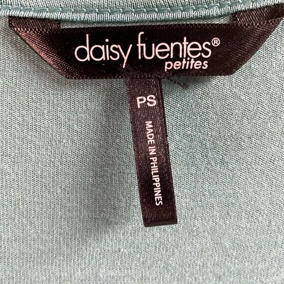 DAISY FUENTES Womens Floral Beaded Sleeveless Top Teal Size Petite Small - Picture 7 of 10